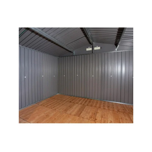 Abri de Jardin Métal Vert 9,69 m² + kit ancrage Abri Métallique Stockage Bois outillage