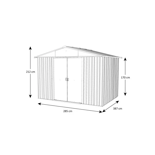 Abri Jardin Métal Imitation Bois 11,99 m² avec Kit Ancrage Abri Jardin Métallique Stockage Bois Outillage Rangement Jardin