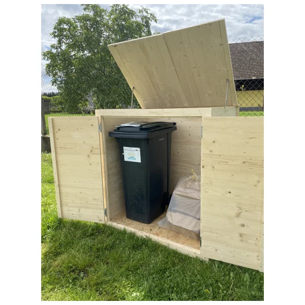 Abris Poubelle en Bois Epicéa 19mm Sol OSB Rangement Poubelle Jardin