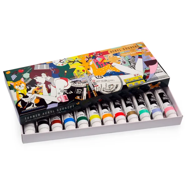 Acryl Gouache extra-fine de Turner - Set 1 de 12 tubes de 11 ml - Edition spéciale Yusuke Nakamura