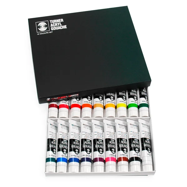 Acryl Gouache extra-fine de Turner - Set basique de 18 tubes 20 ml