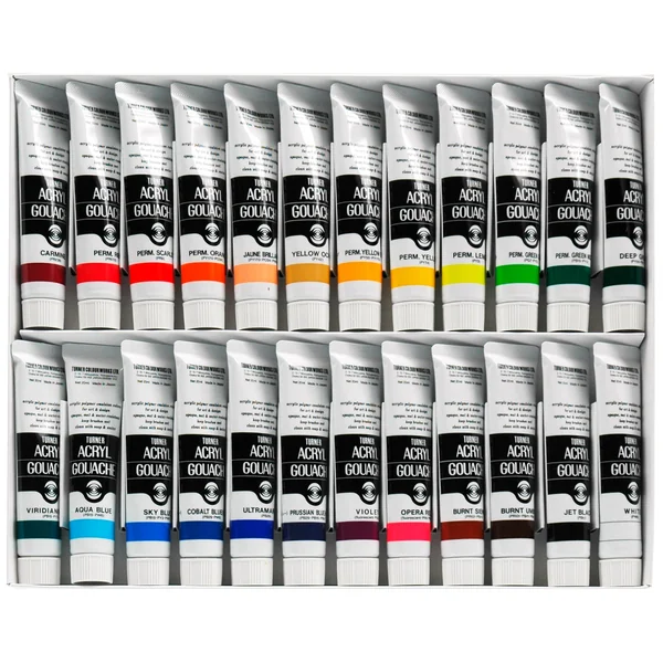 Acryl Gouache extra-fine de Turner - Set basique de 24 tubes 20 ml
