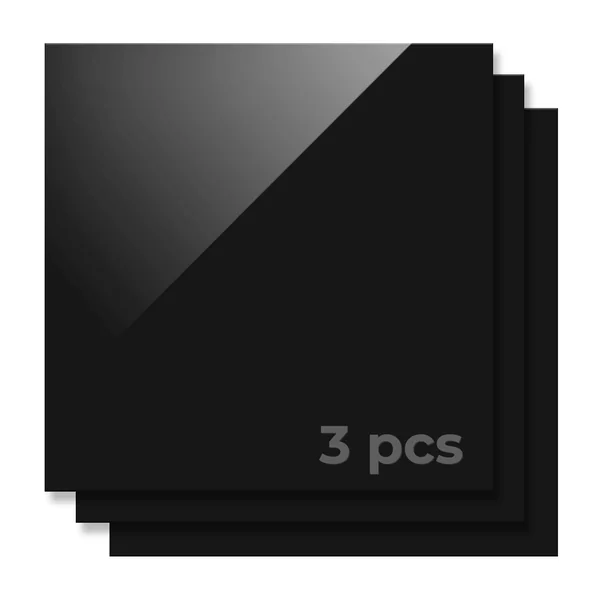 Acrylique Noir Opaque Brillant 3mm (3pcs)