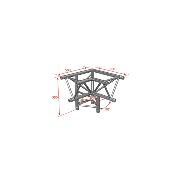 AG29-033 Contest Stage - Angle triangulaire 3 départs 90° pointe en bas pied droit