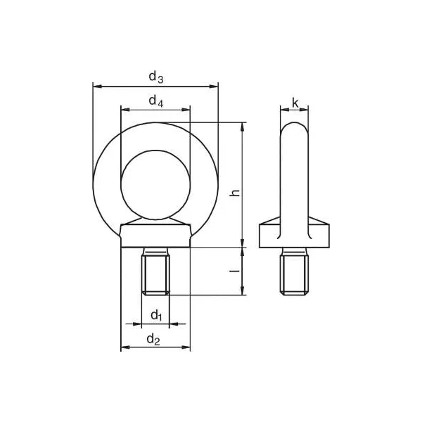Anneau de levage M12 CMU 340kg - DIN 580 - galvanisé noir