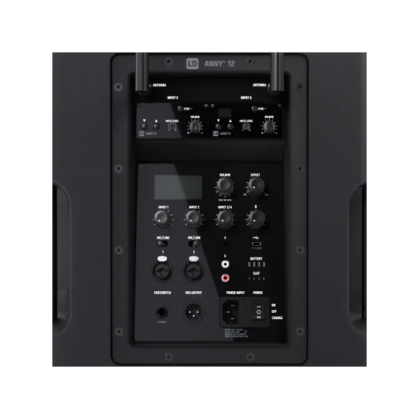 ANNY® 12 HHD2 B6 LD Systems - Enceinte autonome 12″ portable Bluetooth® sur batterie avec mixage et 2 micros main sans fil