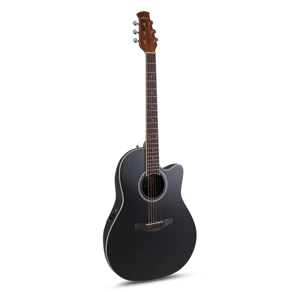 Applause E-Acoustic Guitar AB28 Super Shallow Bowl Cutaway - Black Satin (AB28-5S)