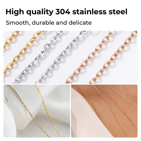 Argent Chaînes en acier inoxydable (10 pièces)