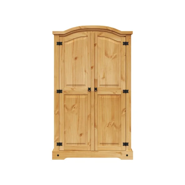 Armoire Bois de Pin 2 Portes Dressing Armoire Chambre Garde Robe