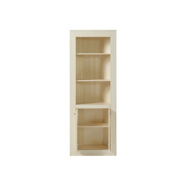 Armoire d'Angle Chêne 2 Portes et 5 Etagères Armoire Chambre Armoire Salon avec Etagère
