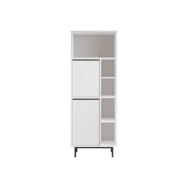 Armoire de Cuisine Blanc 9 Compartiments Meuble Rangement Salon