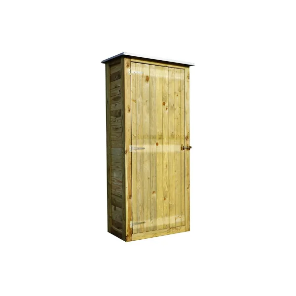 Armoire de Jardin Pin Massif Autoclave 1 Porte 2 Etagères Armoire en Bois Extérieure de Rangement
