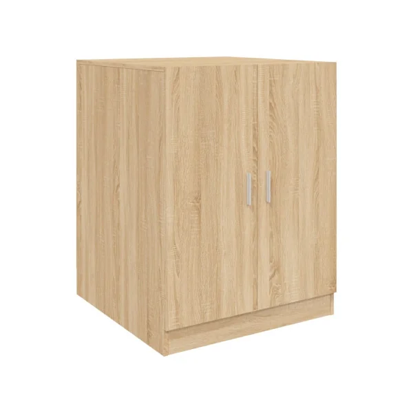 Armoire Lave Linge Meuble pour Machine à Laver Chêne Rangement Salle de Bain