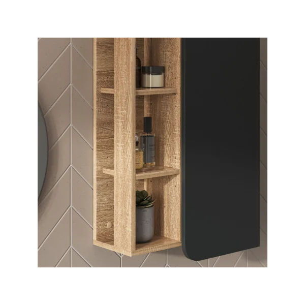 Armoire Murale Salle de bain Anthracite et Chêne Armoire avec rangement de salle de bain