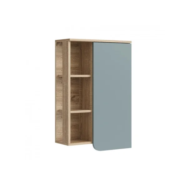 Armoire Murale Salle de bain Vert de Gris et Chêne Armoire avec rangement de salle de bain