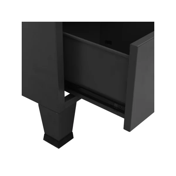 Armoire Métal Anthracite Dressing 2 Portes 3 Tiroirs Garde-robe Penderie Chambre