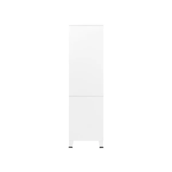 Armoire Métal Blanche Dressing 2 Portes 3 Tiroirs Garde-robe Penderie Chambre