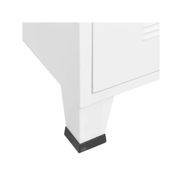 Armoire Métal Blanche Dressing 2 Portes 3 Tiroirs Garde-robe Penderie Chambre