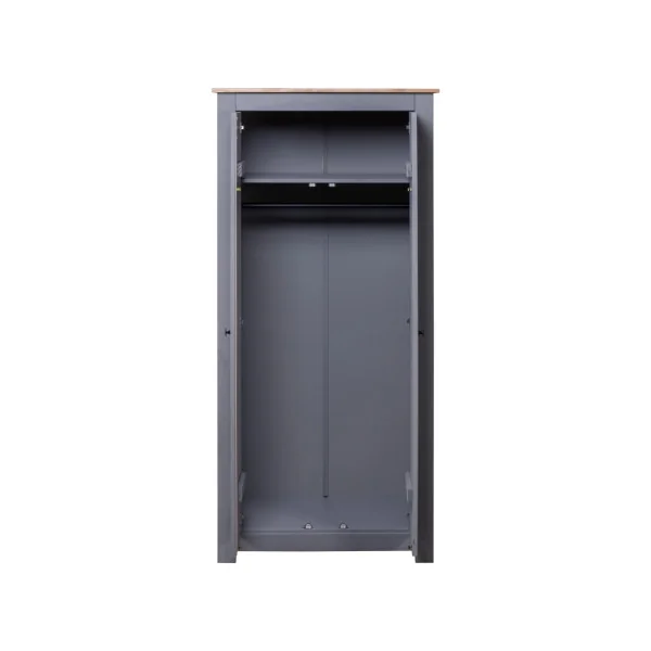 Armoire Pin Massif Bois Gris Portes Dressing Armoire Chambre Garde Robe