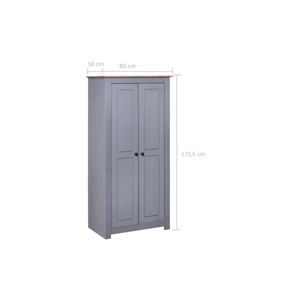 Armoire Pin Massif Bois Gris Portes Dressing Armoire Chambre Garde Robe