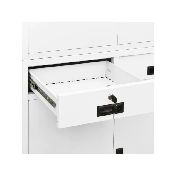 Armoire Professionnel de Bureau Acier Blanc Armoire Métallique
