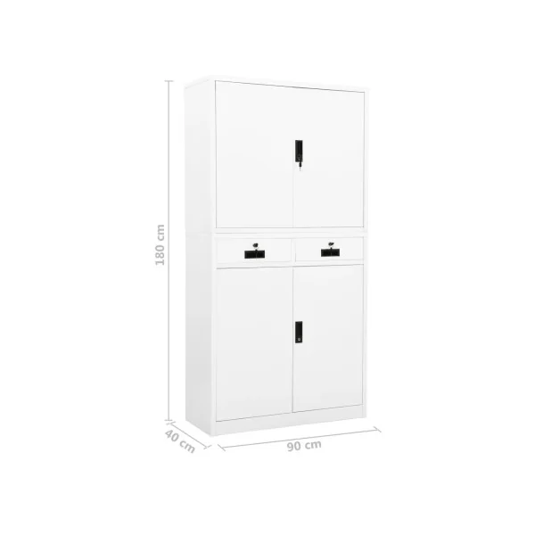 Armoire Professionnel de Bureau Acier Blanc Armoire Métallique