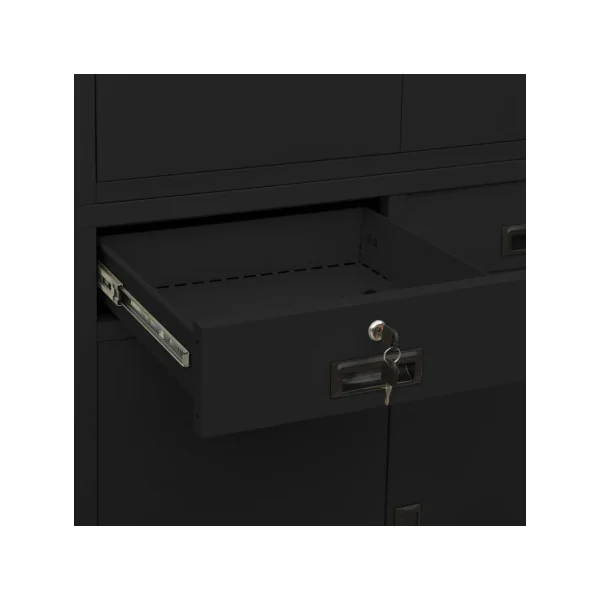 Armoire Professionnel de Bureau Acier Noir Armoire Métallique