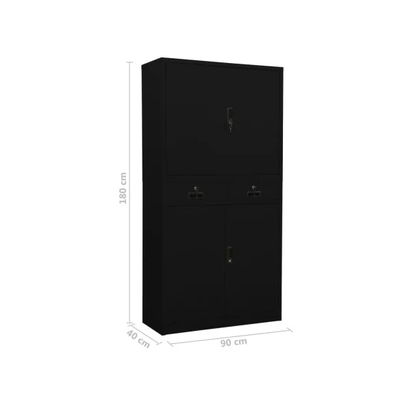 Armoire Professionnel de Bureau Acier Noir Armoire Métallique