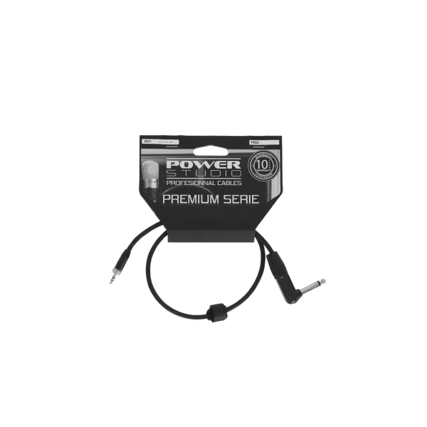 AUDIOCAB 4056 Power Studio - Câble Mini Jack Stéréo 3.5mm vers Jack Mono 6.35mm Coudé 0.6m