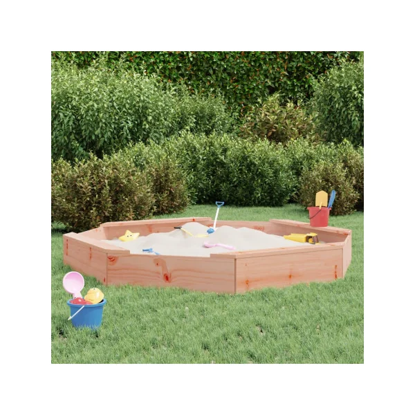 Bac à Sable en Douglas Octogonal Bac Sable Enfant Jouet d'Extérieur Jardin