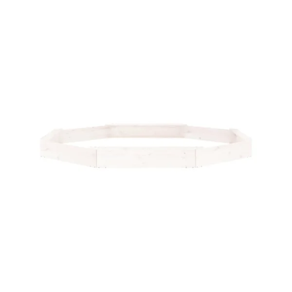 Bac à Sable Pin Massif Blanc Octogonal 232x232 cm Bac Sable Enfant Jouet d'Extérieur Jardin
