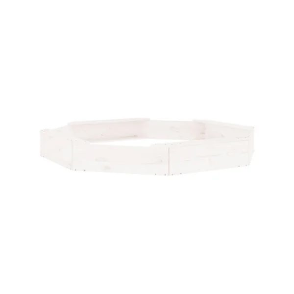 Bac à Sable Pin Massif Blanc Octogonal Bac Sable Enfant Jouet d'Extérieur Jardin