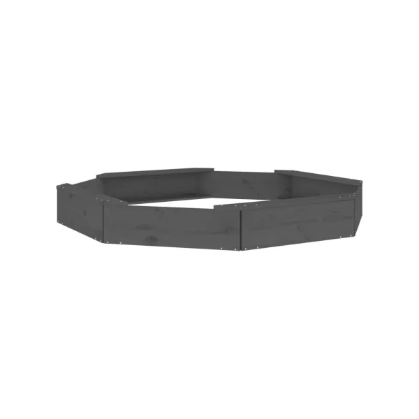 Bac à Sable Pin Massif Gris Octogonal Bac Sable Enfant Jouet d'Extérieur Jardin