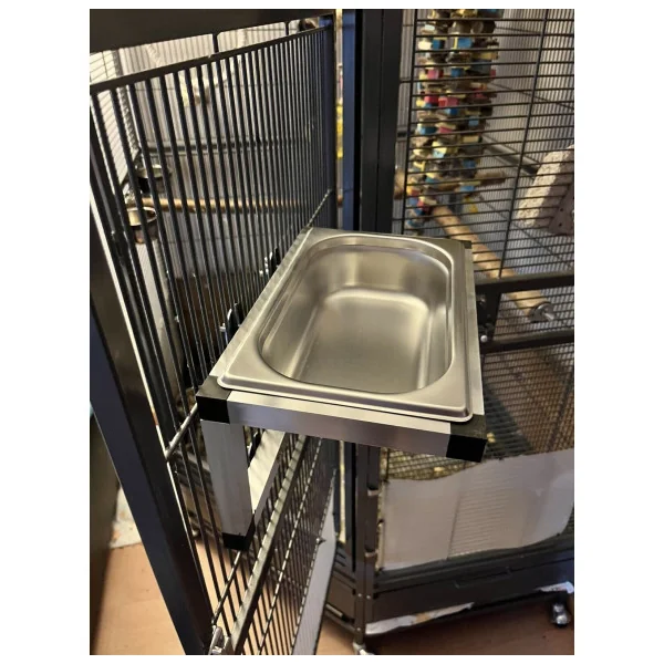 Baignoire Perroquet pour cage Baignoire intérieure de cage perroquet Baignoire perruche en acier Inoxydable