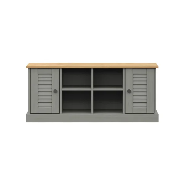 Banc Chaussures Bois Massif Pin Gris Meuble Chaussure Entrée