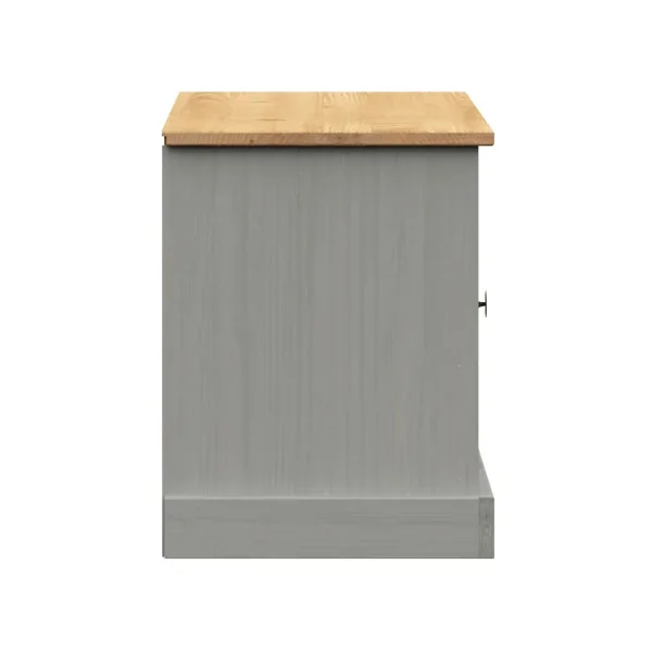 Banc Chaussures Bois Massif Pin Gris Meuble Chaussure Entrée