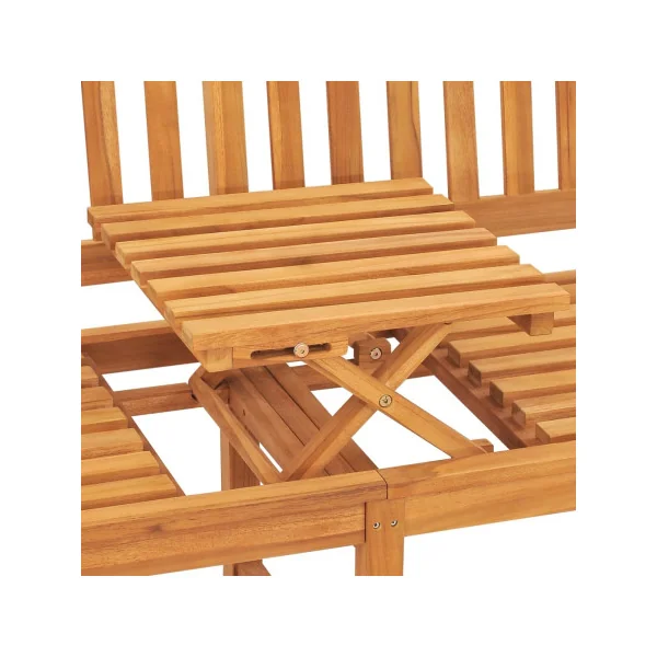 Banc de Jardin 150 cm en Teck 3 Places avec Table Banc Extérieur Solide