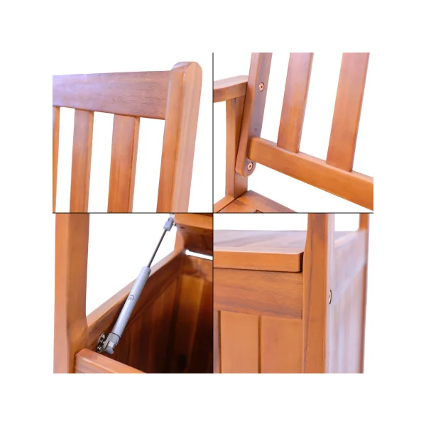 Banc de Jardin avec Coffre en Acacia Massif 130 cm