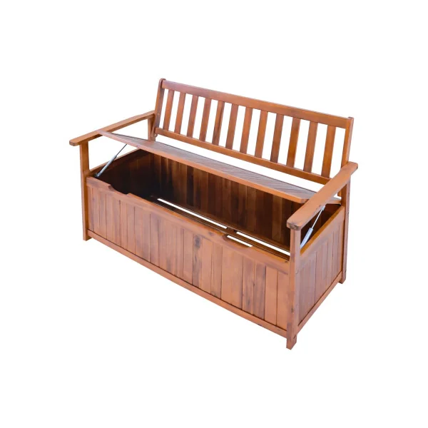 Banc de Jardin avec Coffre en Acacia Massif 130 cm