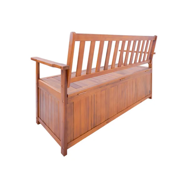 Banc de Jardin avec Coffre en Acacia Massif 130 cm
