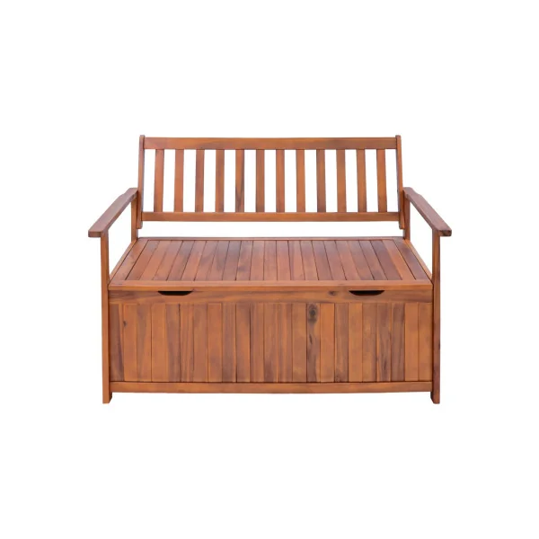 Banc de Jardin avec Coffre en Acacia Massif 130 cm