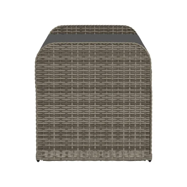 Banc de Jardin avec Coffre Rangement en Résine Tressée Gris 115 cm