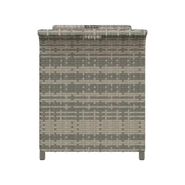 Banc de Jardin avec Coffre Rangement en Résine Tressée Gris 116 cm