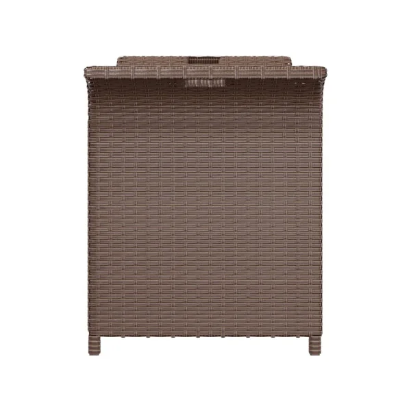 Banc de Jardin avec Coffre Rangement en Résine Tressée Marron 116 cm