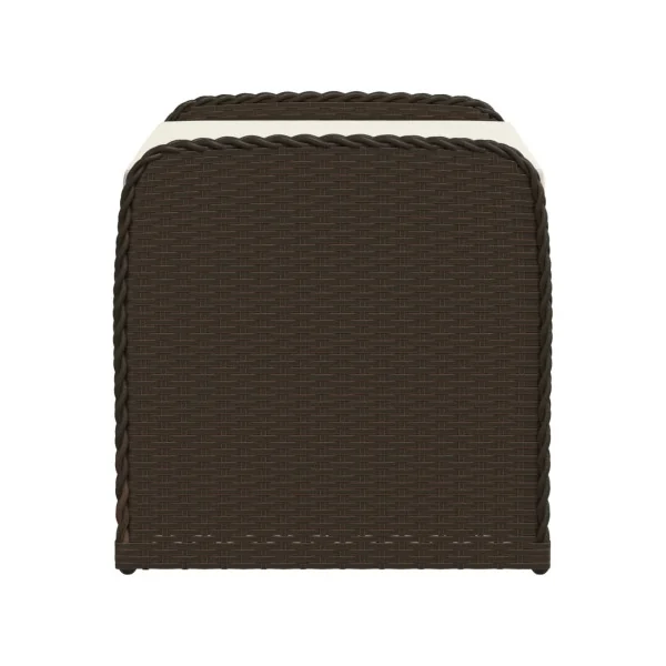 Banc de Jardin avec Coffre Rangement en Résine Tressée Marron 80 cm