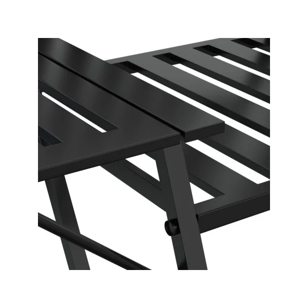 Banc de Jardin en Métal Noir 2 Places Banc Balcon Terrasse avec Tables