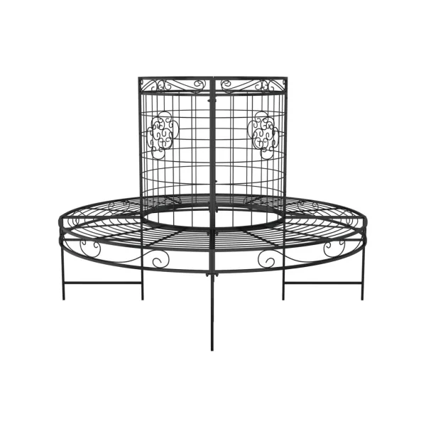 Banc de Jardin Tour d'Arbre 360°Métal Diamètre 137 cm Banc Circulaire Acier
