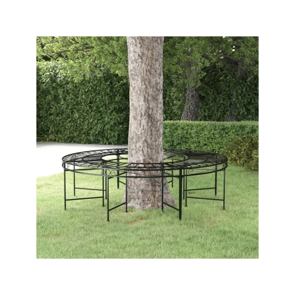Banc de Jardin Tour d'Arbre 360°Métal Diamètre 160 cm Banc Circulaire Acier