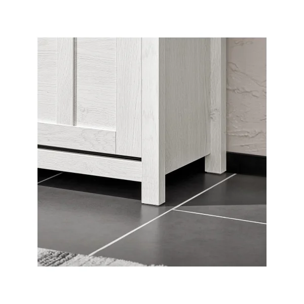 Banc à Chaussures Blanc effet Bois Armoire Chaussure 3 Abattants Meuble Chaussure Moderne