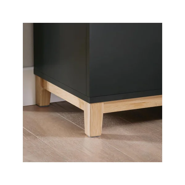 Banc à Chaussures Tendance Noir Meuble Chaussures avec 2 Placards
